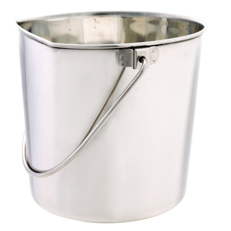 Pro Select ProSelect Stainless Steel Flat Sided Pails â€” Durable Pails for Fences, Cages, Crates, or Kennels - 9Â¾", 9-Quart - Image 1